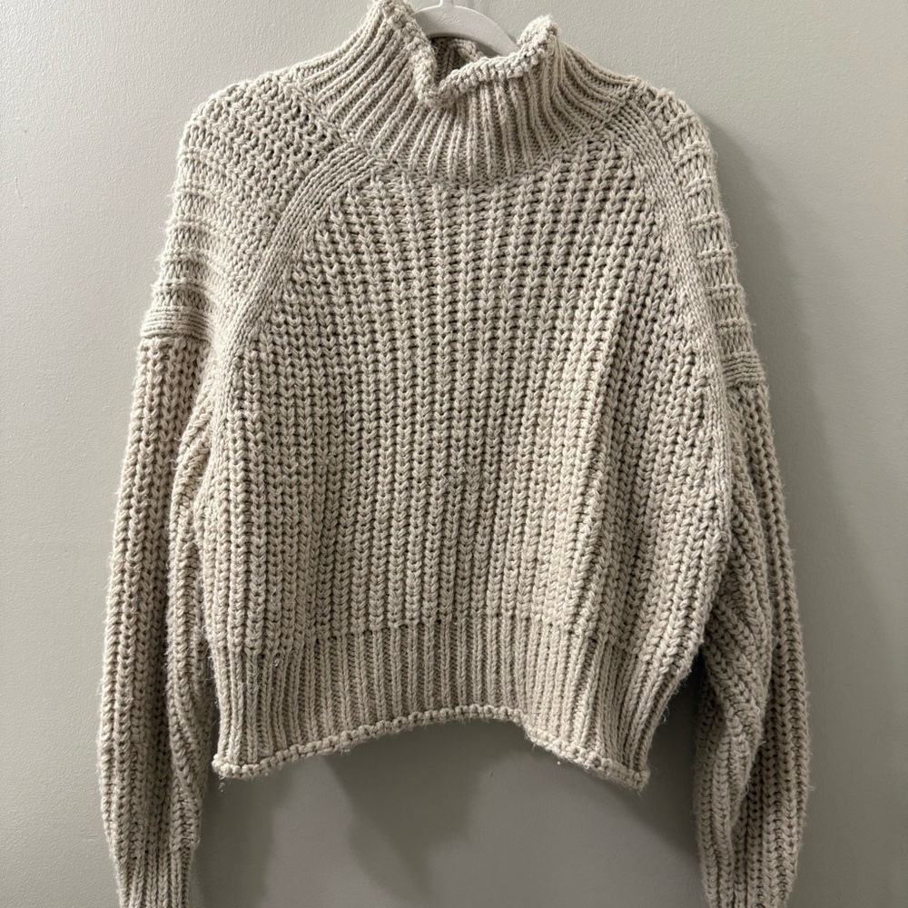 H&M Cream Turtleneck Sweater
